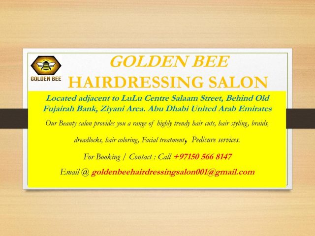 Golden Bee Hairdressing Salon -  - +971 50 566 8147